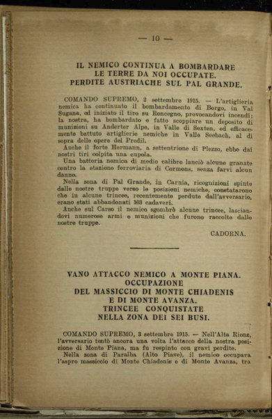 Il diario della nostra guerra : bollettini ufficiali dell'esercito e della marina